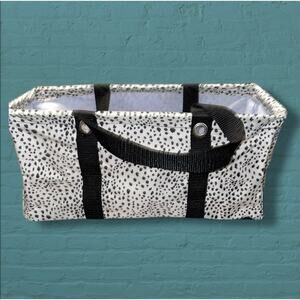 Thirty One Tiny Utility Tote Dainty Speckles Retired Black Mini Organizer Bag 31